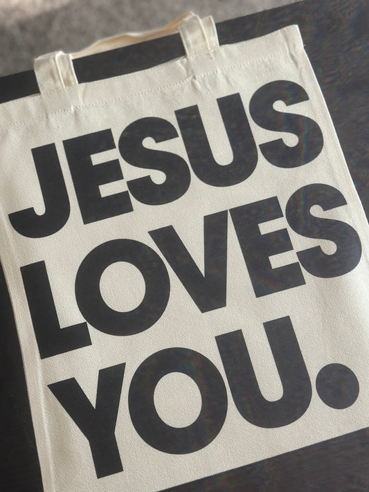 JESUS LOVES YOU. Tote - black