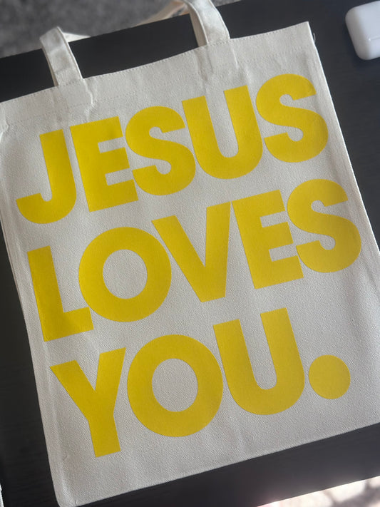 JESUS LOVES YOU. Tote - yellow